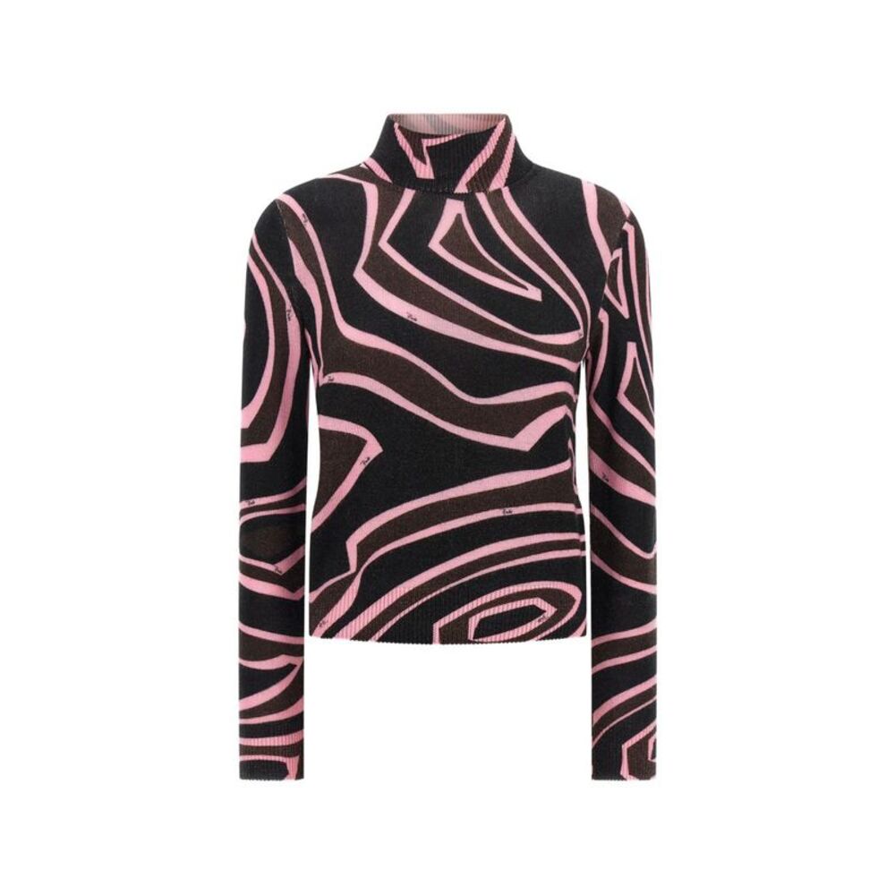 Pucci Women Printed Wool Turtle-Neck Sweater
